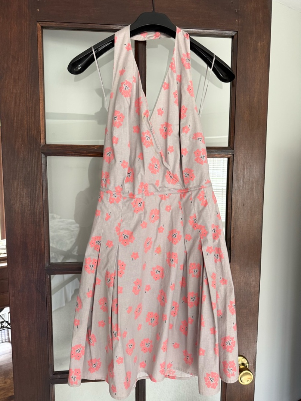 Boden Pink Floral Halter Fit-and-Flare Dress